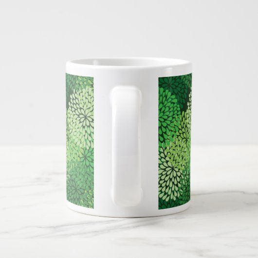 Groen bloempatroon grote koffiekop (Achterkant)