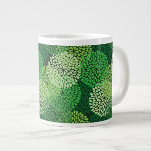 Groen bloempatroon grote koffiekop