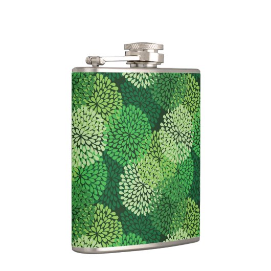 Groen bloempatroon heupfles (Rechts)