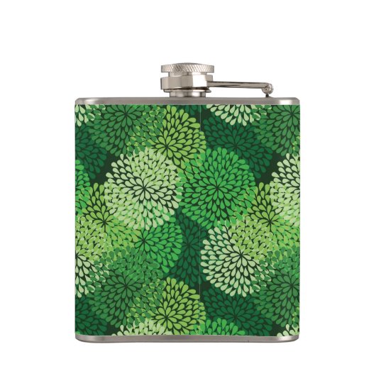 Groen bloempatroon heupfles (Achterkant)