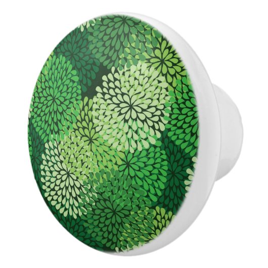 Groen bloempatroon keramische knop (Rechts)
