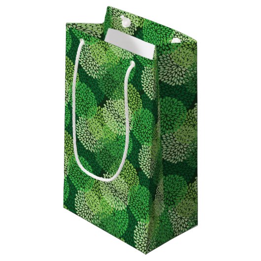 Groen bloempatroon klein cadeauzakje (Voorkant Gekanteld)