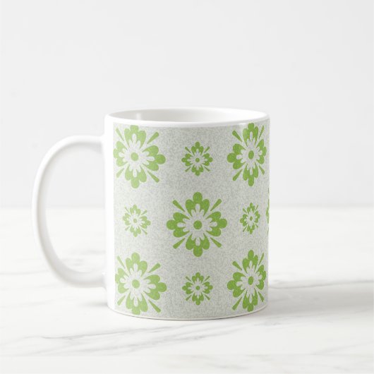 Groen bloempatroon koffiemok (Links)