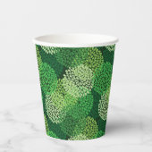 Groen bloempatroon papieren bekers (Voorkant)
