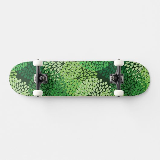 Groen bloempatroon persoonlijk skateboard (Horizontaal)
