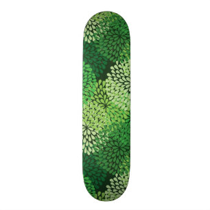 Groen bloempatroon persoonlijk skateboard