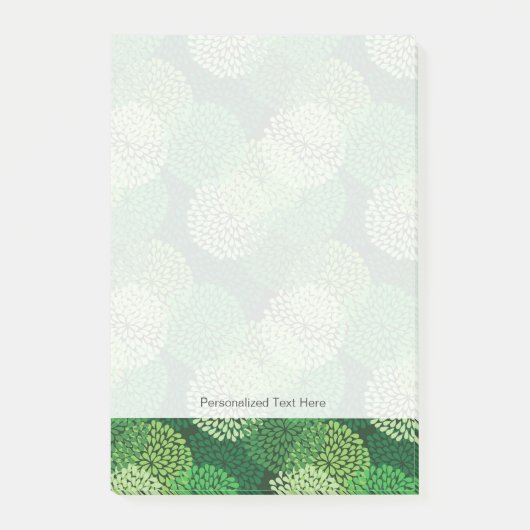 Groen bloempatroon post-it® notes (Voorkant)