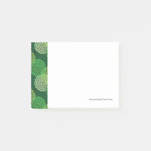 Groen bloempatroon post-it® notes (Voorkant)