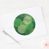 Groen bloempatroon ronde sticker (Envelop)