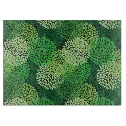 Groen bloempatroon snijplank (Voorkant)