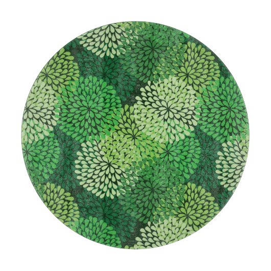 Groen bloempatroon snijplank (Voorkant)