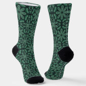 Groen bloempatroon sokken (Gebogen)