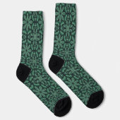 Groen bloempatroon sokken (Rechts)
