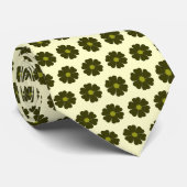 Groen bloempatroon stropdas (Opgerold)