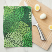 Groen bloempatroon theedoek (Quarter Fold)