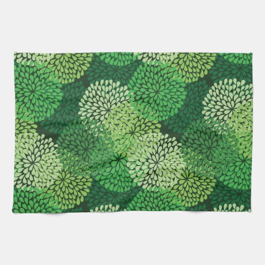 Groen bloempatroon theedoek (Horizontaal)