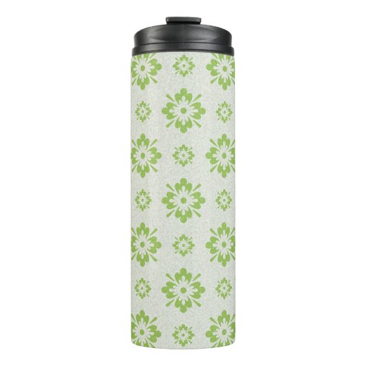 Groen bloempatroon thermosbeker (Voorkant)