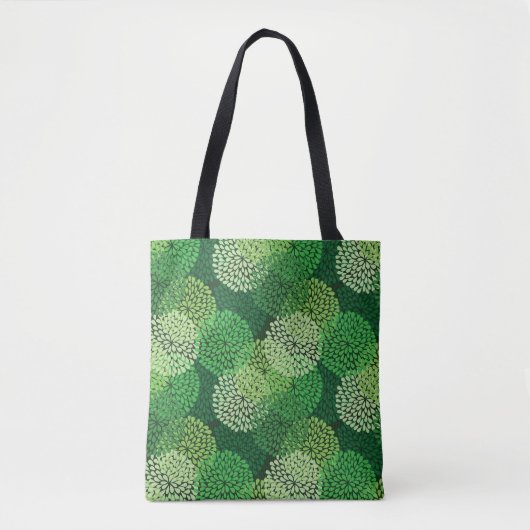 Groen bloempatroon tote bag (Voorkant)