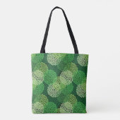 Groen bloempatroon tote bag (Achterkant)