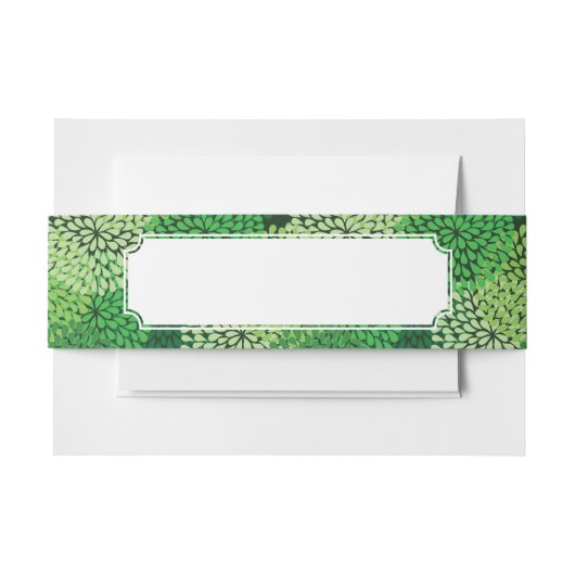 Groen bloempatroon uitnodigingen wikkel (Voorkant Voorbeeld)