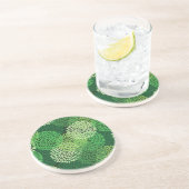 Groen bloempatroon zandsteen onderzetter (Zijkant)