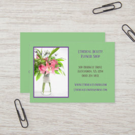 Groen bloemschikken visitekaartje