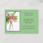 Groen bloemschikken visitekaartje (Voorkant)