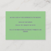 Groen bloemschikken visitekaartje (Achterkant)