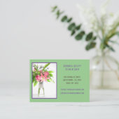 Groen bloemschikken visitekaartje (Staand voorkant)