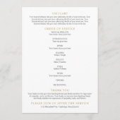 Groen Bloemstuk Herdenkingsdienst Funeral Order of Programmakaart (Achterkant)