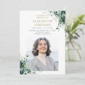 Groen Bloemstuk Herdenkingsdienst Funeral Order of Programmakaart (Staand voorkant)