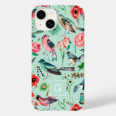  groen bloemvogelbotanisch patroon Case-Mate iPhone case (Achterkant)