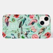  groen bloemvogelbotanisch patroon Case-Mate iPhone case (Achterkant (horizontaal))