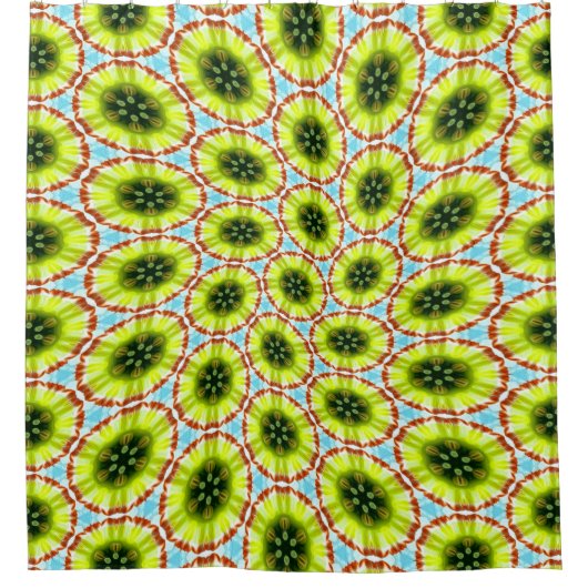 Groen Bloemzaad Douchegordijn (Voorkant)