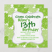  groen bloesem kaart (Voorkant / Achterkant)