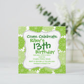  groen bloesem kaart (Staand voorkant)