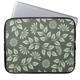 Groen blokpatroon laptop sleeve
