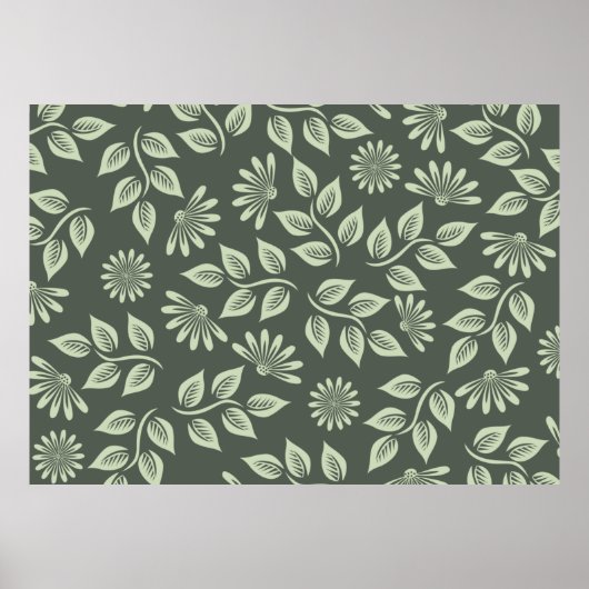 Groen blokpatroon poster (Voorkant)