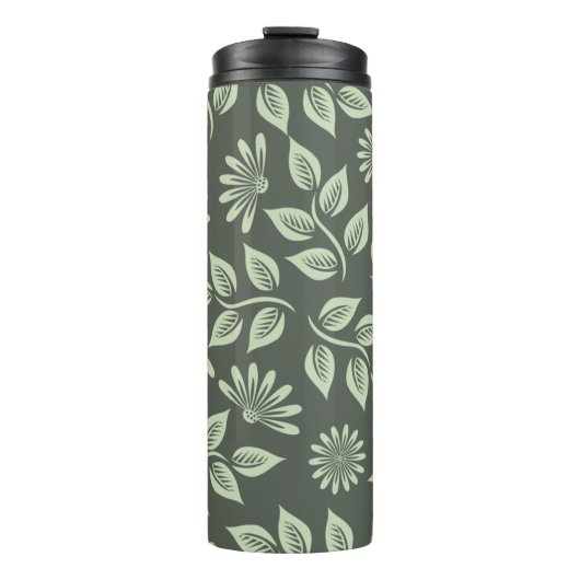 Groen blokpatroon thermosbeker (Voorkant)