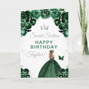 Groen Blond Haar Meisje Sweet Sixteen Verjaardag Kaart