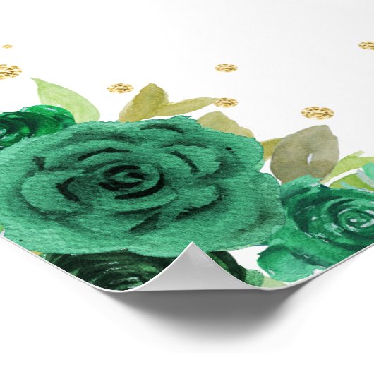 Groen Blond Haar Meisje Verjaardagsfeestje Welkom Poster (Hoek)