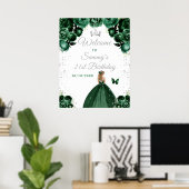 Groen Blond Haar Prinses Verjaardag Welkom Poster (Thuiskantoor)
