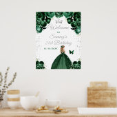 Groen Blond Haar Prinses Verjaardag Welkom Poster (Keuken)