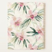 Groen Blozende Roze Orchidee Bloemen Hart Planner (Achterkant)