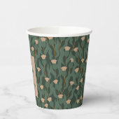  Groen Blush Bloemen Boho Bruiloft Custom Papieren Bekers (Links)