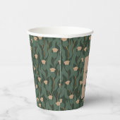  Groen Blush Bloemen Boho Bruiloft Custom Papieren Bekers (Rechts)