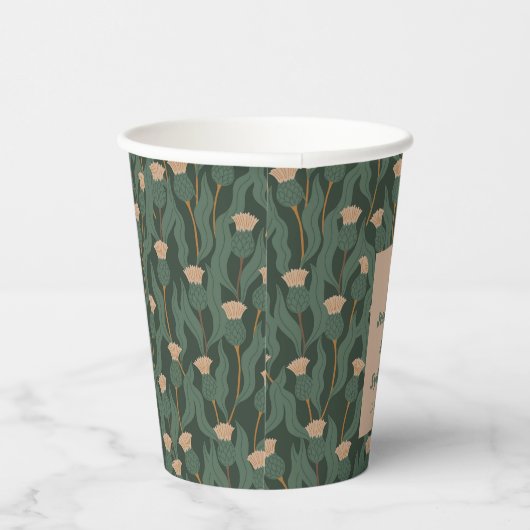  Groen Blush Bloemen Boho Bruiloft Custom Papieren Bekers (Rechts)