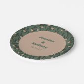 Groen Blush Bloemen Boho Bruiloft Custom Papieren Bordje (Gekanteld)