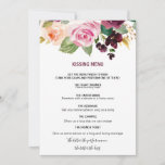 Groen Blush Bourgogne Floral Kissenmenu<br><div class="desc">Dit groene,  bloedige rondboringen-menu is perfect voor een rustige trouwreceptie. Het ontwerp is voorzien van elegante groene,  bloze,  paarse,  rode en bruine handgemaakte bloembouquets,  die de natuurlijke schoonheid inspireren.</div>