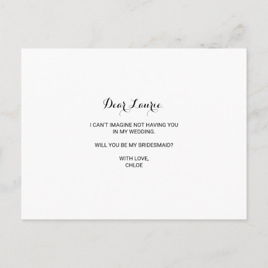 Groen Blush Bourgondië Bloemen Bruidsmeisje Uitnodiging Briefkaart (Achterkant)